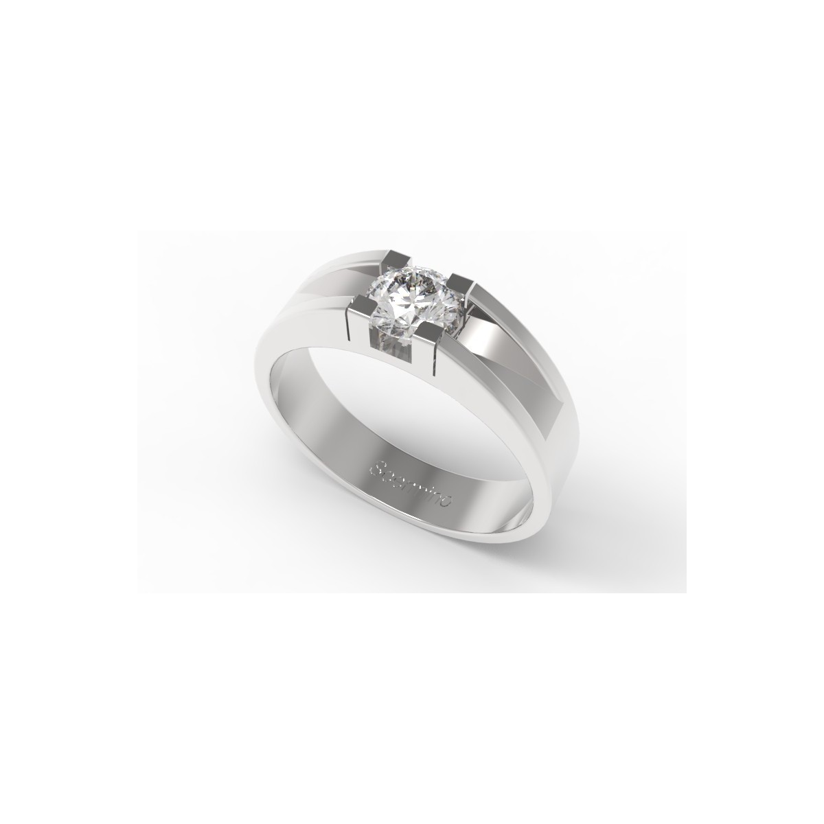 ANELLO PROPOSTA MATRIMONIO IN ORO BIANCO 18K CON DIAMANTE NATURALE CERTIFICATO DGC