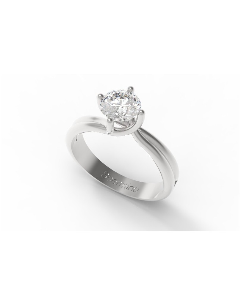 ANELLO FIDANZAMENTO IN ORO BIANCO 18K CON DIAMANTE NATURALE CERTIFICATO DGC