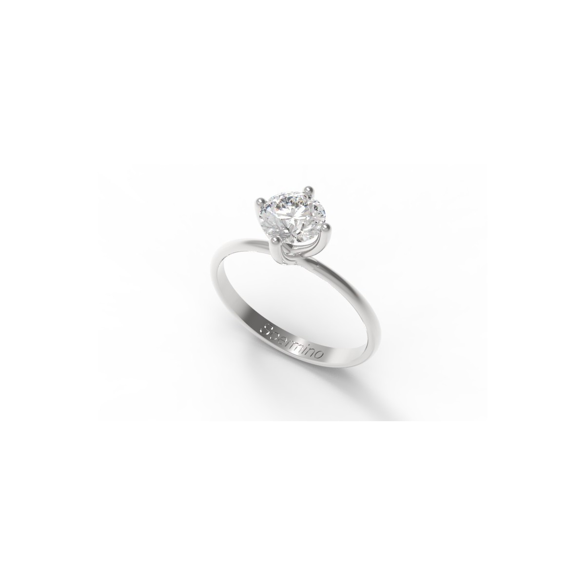 ANELLO DIAMANTE IN ORO BIANCO 18K CON DIAMANTE NATURALE CERTIFICATO DGC