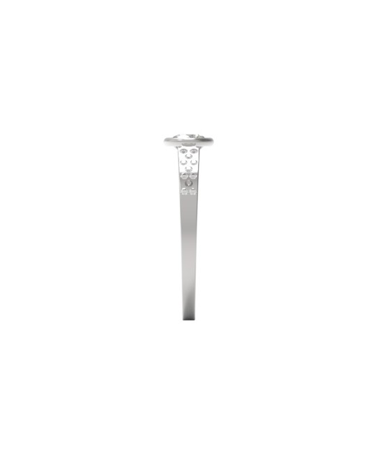 ANELLO DA FIDANZAMENTO IN ORO BIANCO 18K CON DIAMANTE NATURALE CERTIFICATO DGC