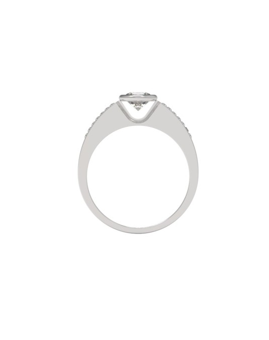 ANELLO DA FIDANZAMENTO IN ORO BIANCO 18K CON DIAMANTE NATURALE CERTIFICATO DGC