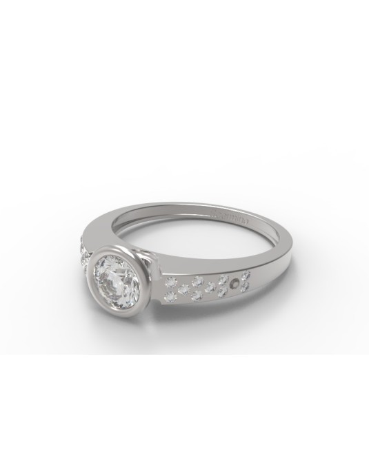 ANELLO DA FIDANZAMENTO IN ORO BIANCO 18K CON DIAMANTE NATURALE CERTIFICATO DGC