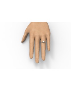 ANELLO CON SOLITARIO IN ORO BIANCO 18K CON DIAMANTE NATURALE CERTIFICATO DGC