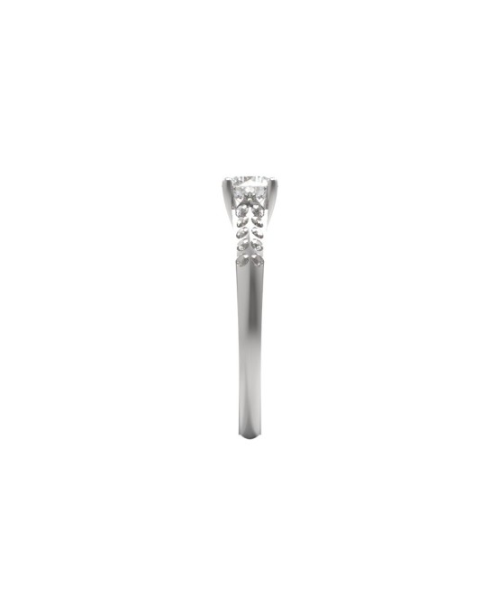 ANELLO CON SOLITARIO IN ORO BIANCO 18K CON DIAMANTE NATURALE CERTIFICATO DGC