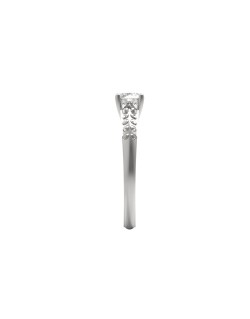 ANELLO CON SOLITARIO IN ORO BIANCO 18K CON DIAMANTE NATURALE CERTIFICATO DGC