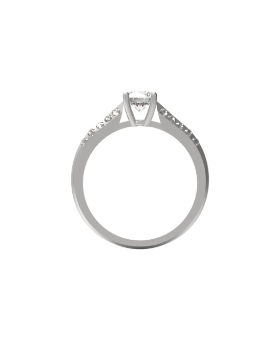 ANELLO CON SOLITARIO IN ORO BIANCO 18K CON DIAMANTE NATURALE CERTIFICATO DGC