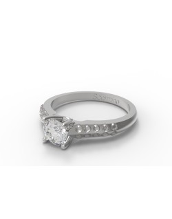 ANELLO CON SOLITARIO IN ORO BIANCO 18K CON DIAMANTE NATURALE CERTIFICATO DGC
