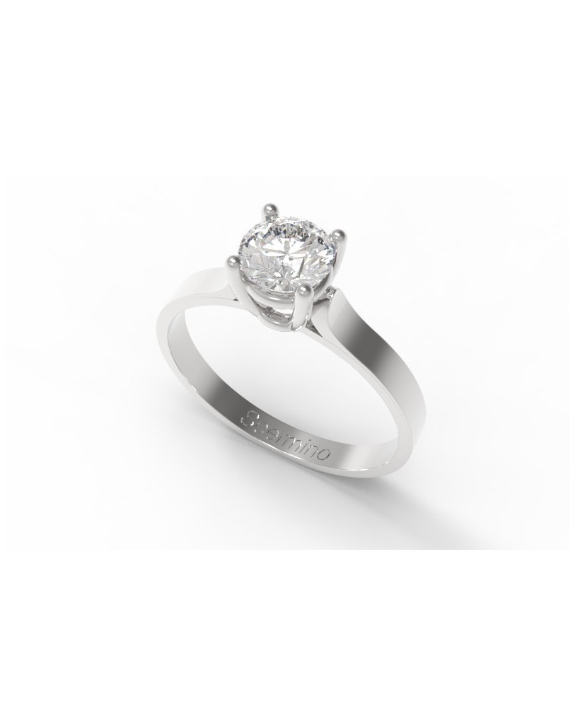 ANELLI DI FIDANZAMENTO IN ORO BIANCO 18K CON DIAMANTE NATURALE CERTIFICATO DGC