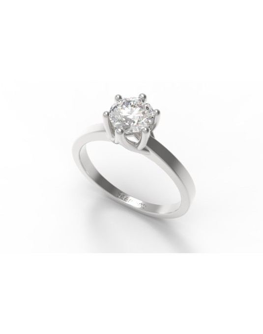 ANELLO FIDANZAMENTO UOMO ORO BIANCO 18K CON DIAMANTE NATURALE CERTIFICATO DGC