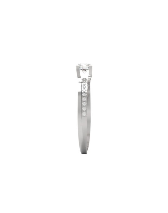 SOLITARIO ANELLO DI FIDANZAMENTO IN ORO BIANCO 18K CON DIAMANTE NATURALE CERTIFICATO DGC