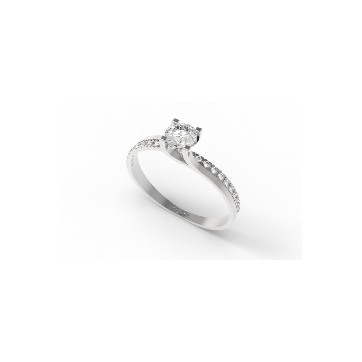 SOLITARIO ANELLO DI FIDANZAMENTO IN ORO BIANCO 18K CON DIAMANTE NATURALE CERTIFICATO DGC