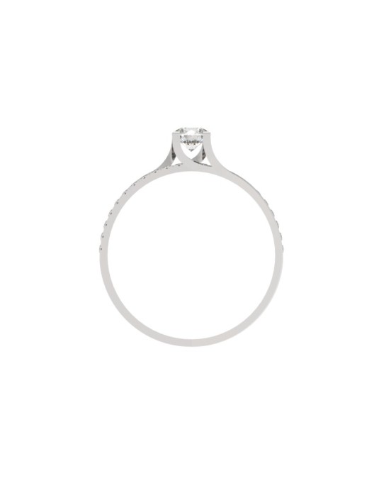 SOLITARIO ANELLO DI FIDANZAMENTO IN ORO BIANCO 18K CON DIAMANTE NATURALE CERTIFICATO DGC