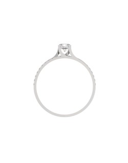 SOLITARIO ANELLO DI FIDANZAMENTO IN ORO BIANCO 18K CON DIAMANTE NATURALE CERTIFICATO DGC