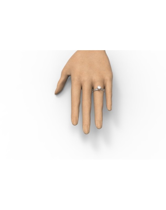SOLITARIO ANELLO FIDANZAMENTO ORO BIANCO 18K CON DIAMANTE NATURALE CERTIFICATO DGC