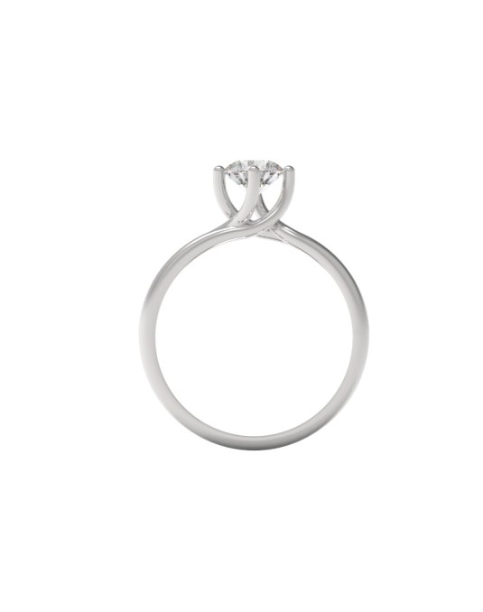 SOLITARIO ANELLO FIDANZAMENTO ORO BIANCO 18K CON DIAMANTE NATURALE CERTIFICATO DGC