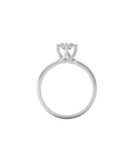 SOLITARIO ANELLO FIDANZAMENTO ORO BIANCO 18K CON DIAMANTE NATURALE CERTIFICATO DGC