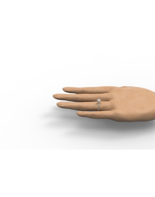 ANELLO ANNIVERSARIO SOLITARIO IN ORO BIANCO CON DIAMANTE NATURALE CERTIFICATO DGC