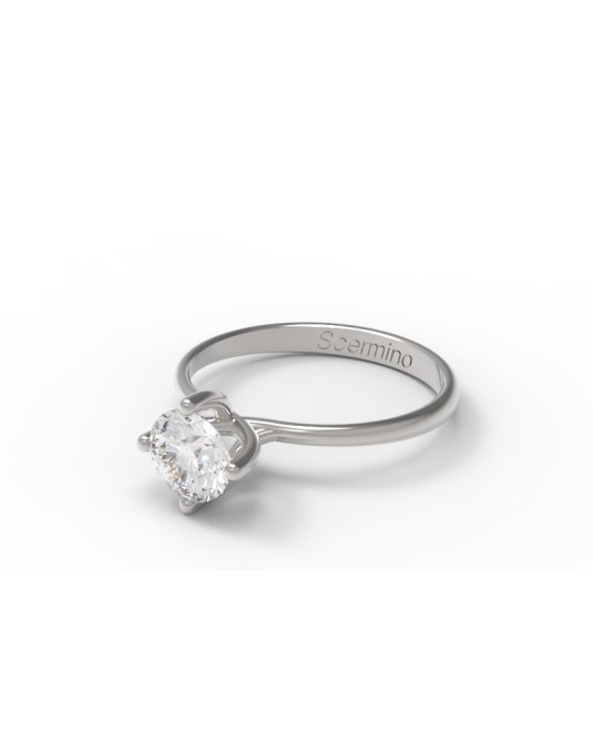 ANELLO ANNIVERSARIO SOLITARIO IN ORO BIANCO CON DIAMANTE NATURALE CERTIFICATO DGC