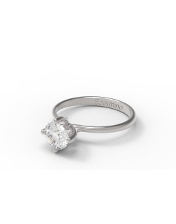 ANELLO ANNIVERSARIO SOLITARIO IN ORO BIANCO CON DIAMANTE NATURALE CERTIFICATO DGC