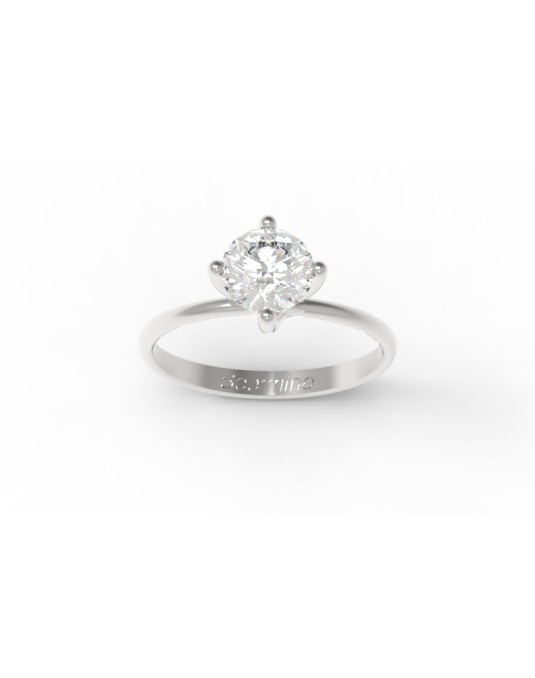 ANELLO ANNIVERSARIO SOLITARIO IN ORO BIANCO CON DIAMANTE NATURALE CERTIFICATO DGC