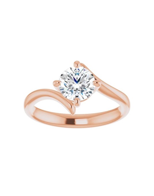ANELLO SOLITARIO IN ORO ROSA 18 K CON DIAMANTE NATURALE CERTIFICATO DGC