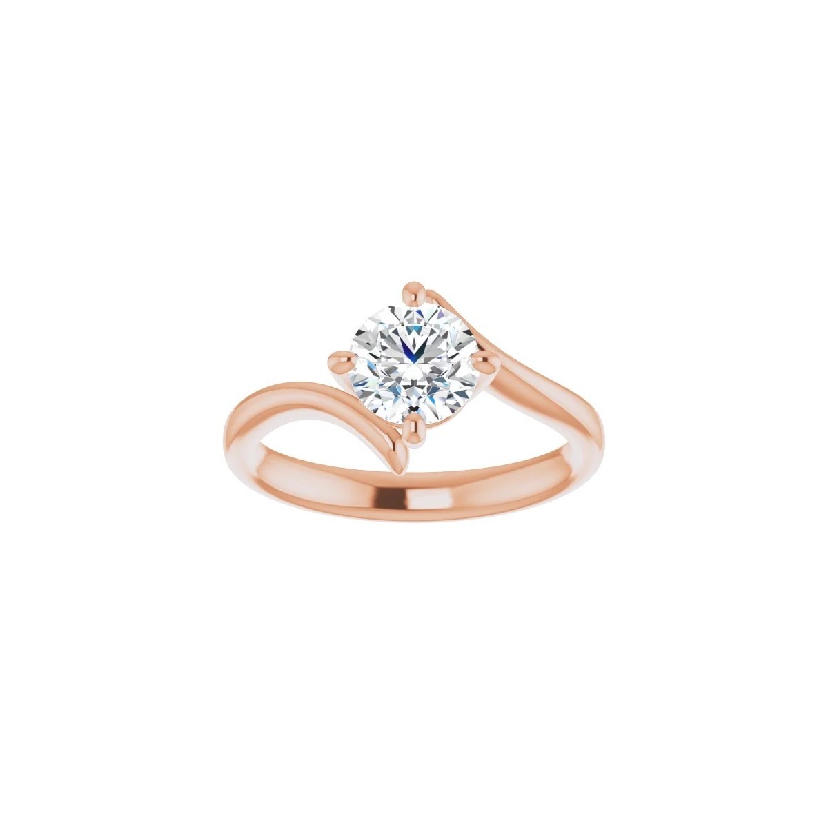 ANELLO SOLITARIO IN ORO ROSA 18 K CON DIAMANTE NATURALE CERTIFICATO DGC