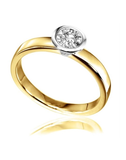 ANELLO SOLITARIO ORO GIALLO 18K CON DIAMANTE NATURALE