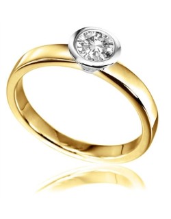 Solitario Fidanzamento oro giallo 18k