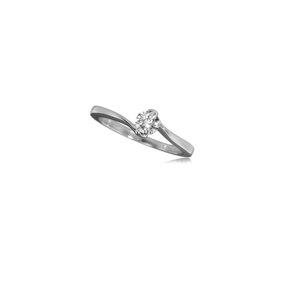ANELLO SOLITARIO VALENTINO IN ORO BIANCO 18K CON DIAMANTE NATURALE