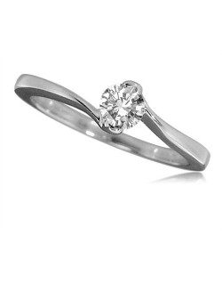 ANELLO SOLITARIO VALENTINO IN ORO BIANCO 18K CON DIAMANTE NATURALE