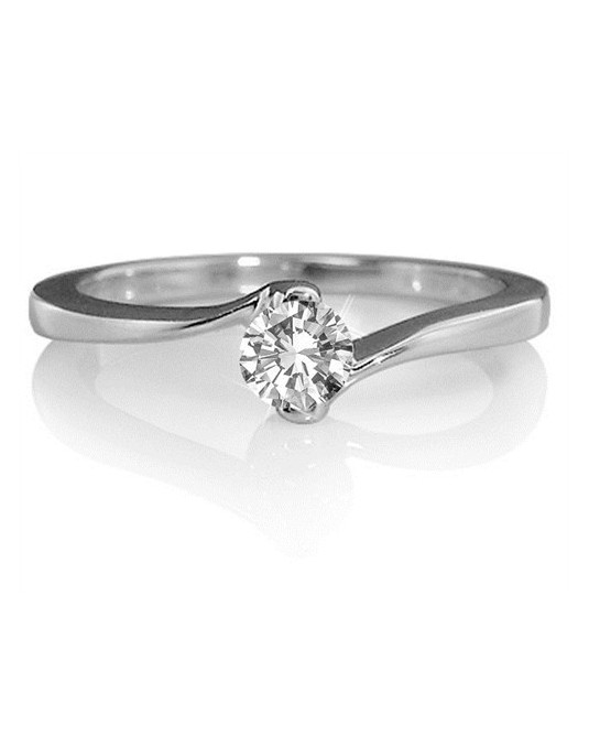 ANELLO SOLITARIO VALENTINO IN ORO BIANCO 18K CON DIAMANTE NATURALE