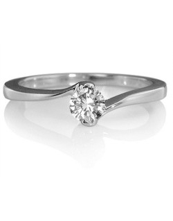 ANELLO SOLITARIO VALENTINO IN ORO BIANCO 18K CON DIAMANTE NATURALE
