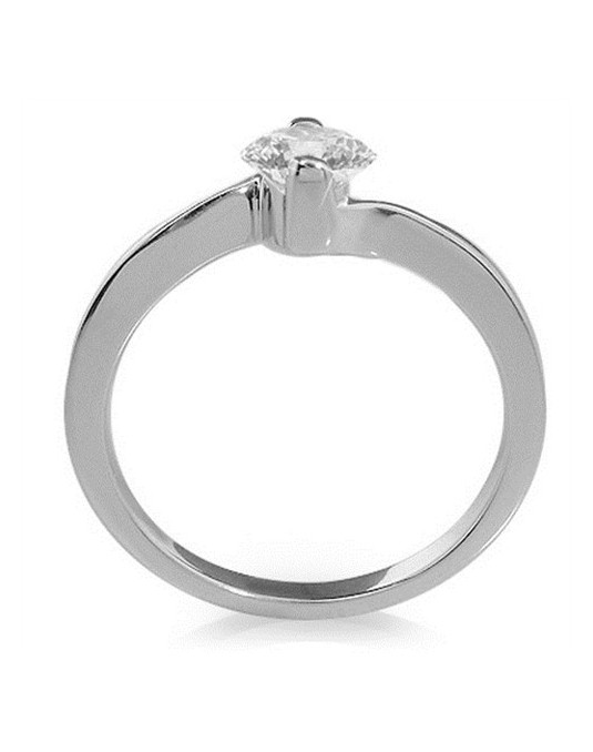 ANELLO SOLITARIO VALENTINO IN ORO BIANCO 18K CON DIAMANTE NATURALE
