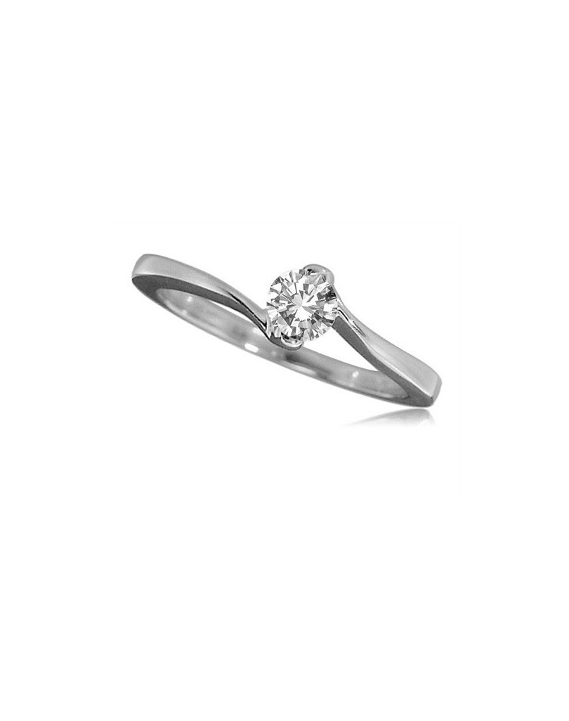 ANELLO MODELLO VALENTINO IN ORO BIANCO 18K CON DIAMANTE NATURALE