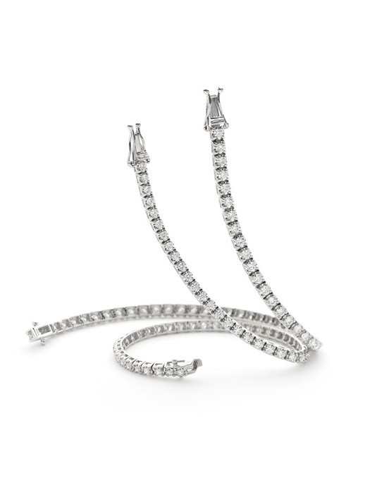 BRACCIALE DIAMANTI TENNIS IN ORO BIANCO 18K CON DIAMANTI NATURALI