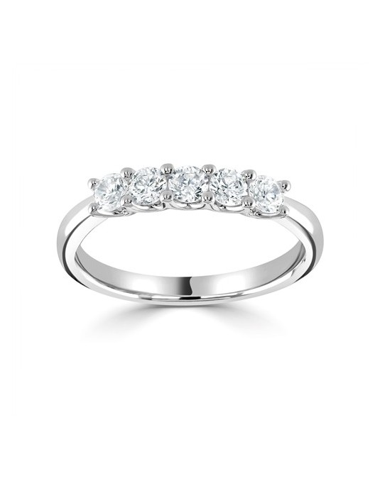 ANELLO A RIVIERA IN ORO BIANCO 18K CON DIAMANTI NATURALI