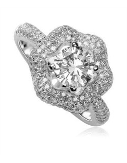 ANELLO DI DIAMANTI ORO BIANCO 18K CON DIAMANTI NATURALI