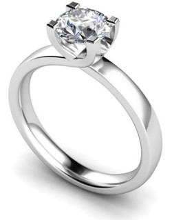 ANELLO SOLITARIO IN ORO BIANCO 18K CON DIAMANTE NATURALE CERTIFICATO DGC