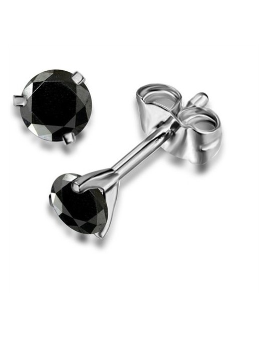 ORECCHINI DIAMANTI NERI 1 CARATO IN ORO BIANCO 18K