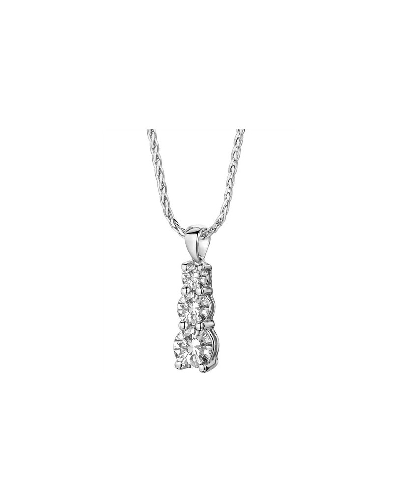 CIONDOLO MODELLO TRILOGY IN ORO BIANCO 18K CON DIAMANTI NATURALI