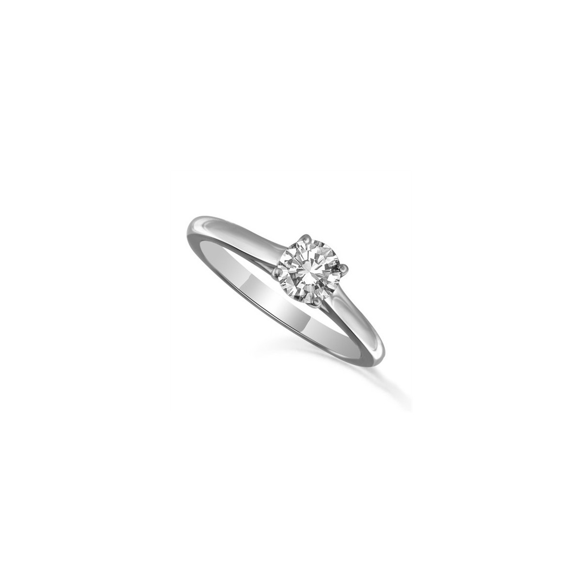 SOLITARIO ANELLO IN ORO BIANCO 18K CON DIAMANTE 0.50 CARATI