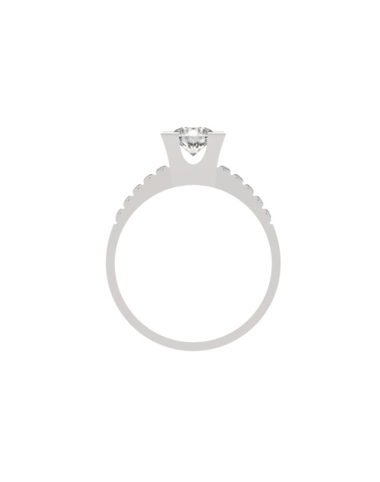 ANELLO SOLITARIO IN ORO BIANCO CON DIAMANTI NATURALI 1.30 CARATI