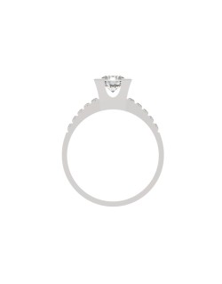 ANELLO SOLITARIO IN ORO BIANCO CON DIAMANTI NATURALI 1.30 CARATI