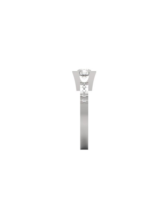 ANELLO SOLITARIO IN ORO BIANCO CON DIAMANTI NATURALI 1.30 CARATI