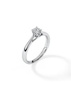 SOLITARIO BRILLANTE IN ORO BIANCO 18K CON DIAMANTE NATURALE