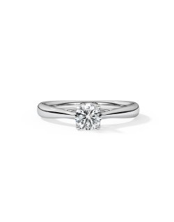 SOLITARIO BRILLANTE IN ORO BIANCO 18K CON DIAMANTE NATURALE