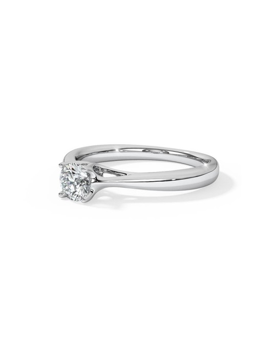 SOLITARIO BRILLANTE IN ORO BIANCO 18K CON DIAMANTE NATURALE
