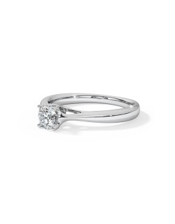 SOLITARIO BRILLANTE IN ORO BIANCO 18K CON DIAMANTE NATURALE