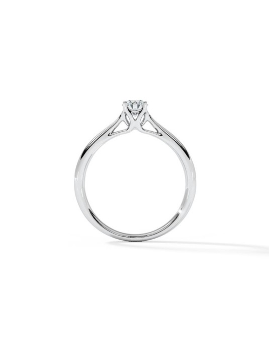 SOLITARIO BRILLANTE IN ORO BIANCO 18K CON DIAMANTE NATURALE