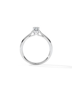 SOLITARIO BRILLANTE IN ORO BIANCO 18K CON DIAMANTE NATURALE